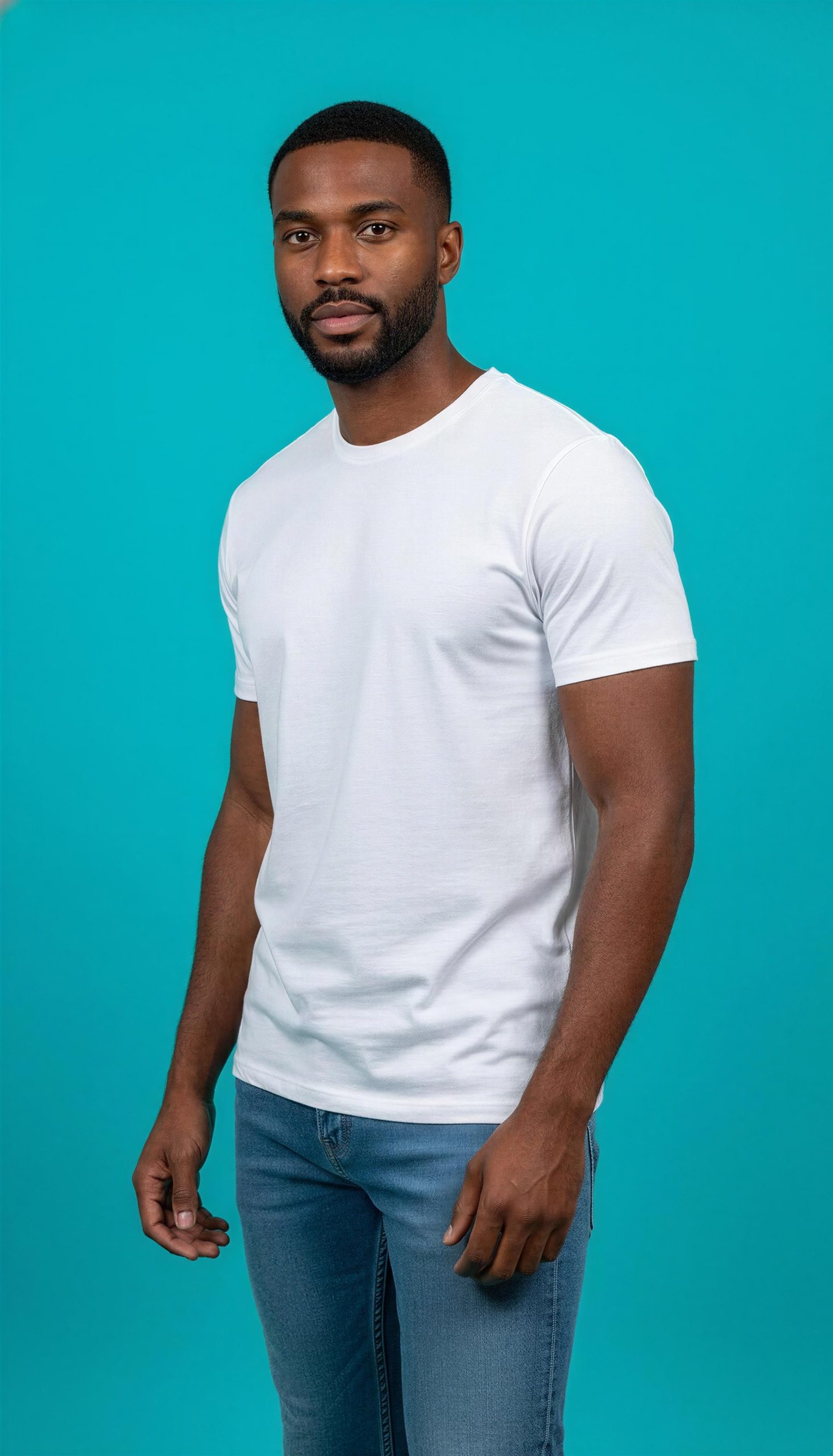 “Camiseta blanca impecable – simplicidad premium para cualquier look”