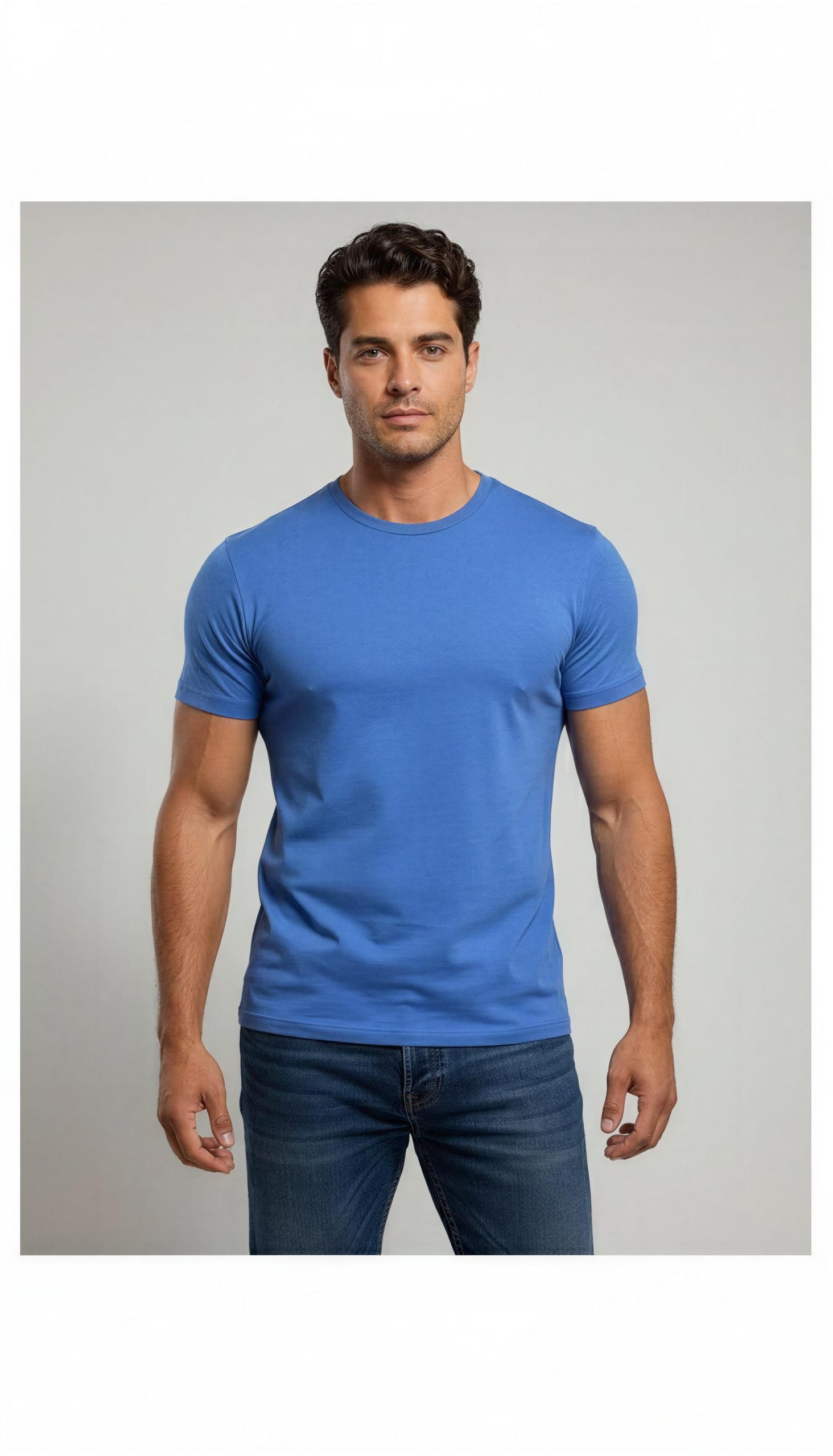 “Camiseta Ecoalf azul hombre de algodón orgánico con corte slim”
