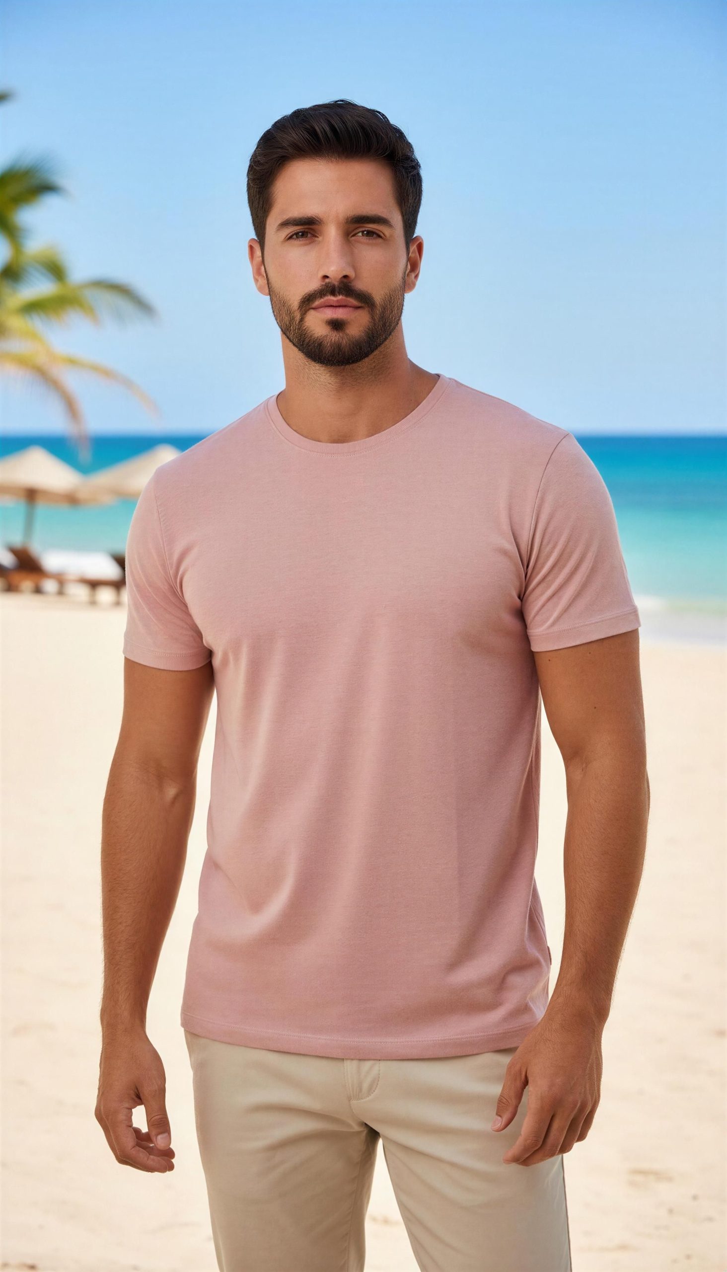 Camiseta Ecoalf hombre rosa de algodón orgánico con corte regular