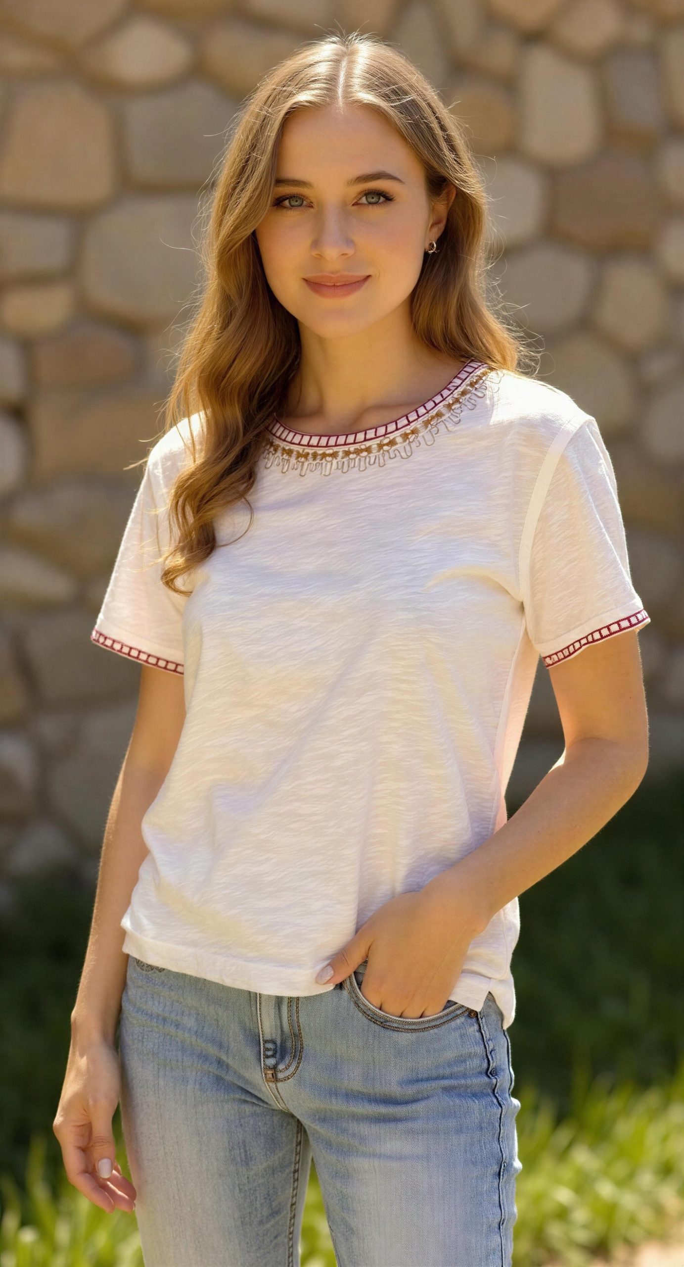 “Camiseta beige sofisticada – el básico con toque artesanal que marca la diferencia”