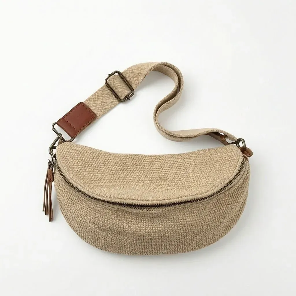 Riñonera Natural Textura Raffia