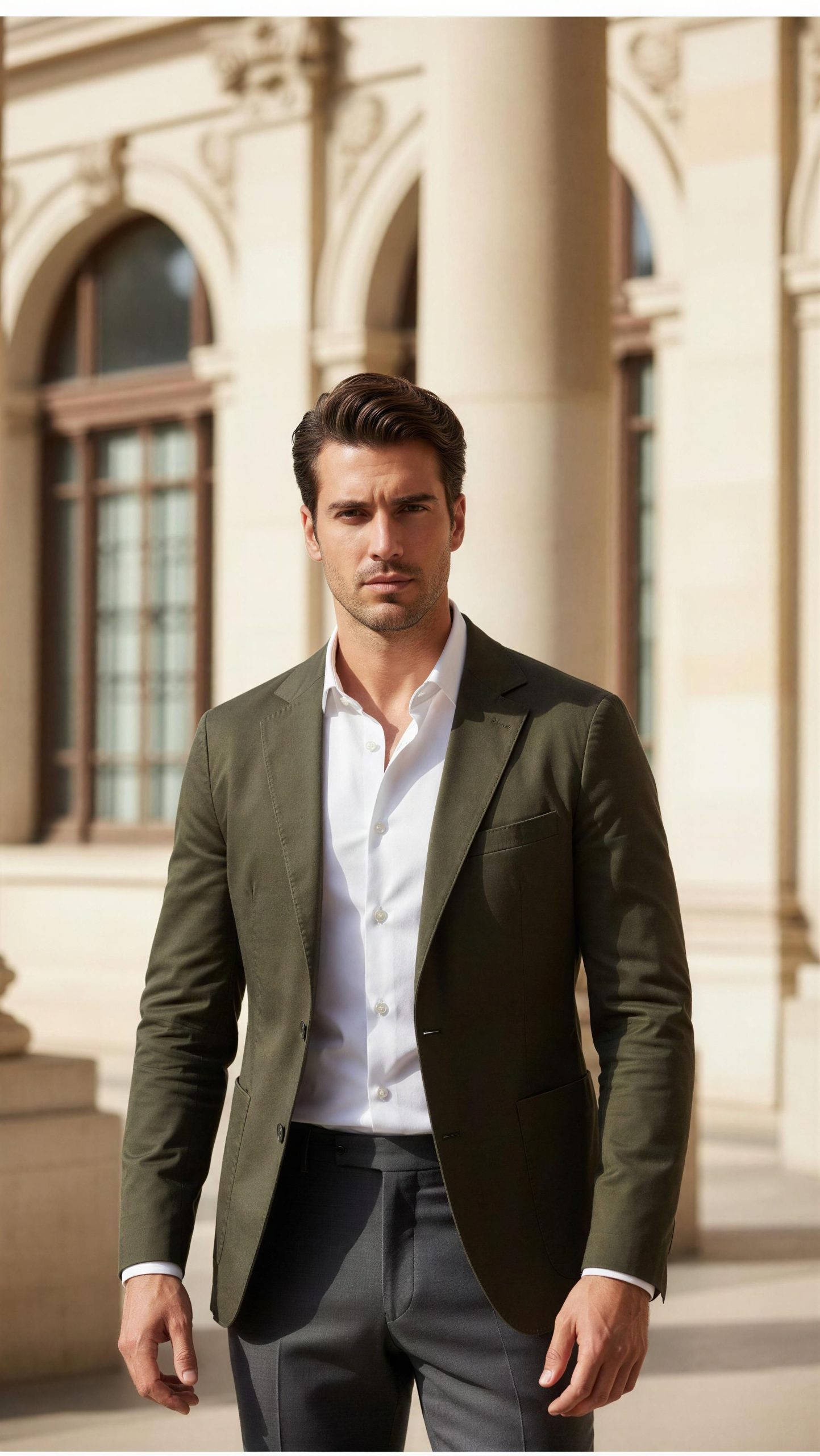 Americana Verde Oliva Estructura Ligera Slim Fit