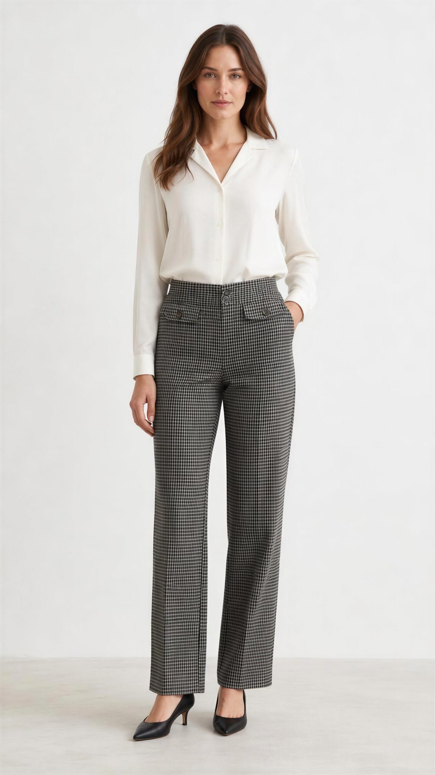 Pantalón Recto Cuadro Príncipe de Gales marca miette