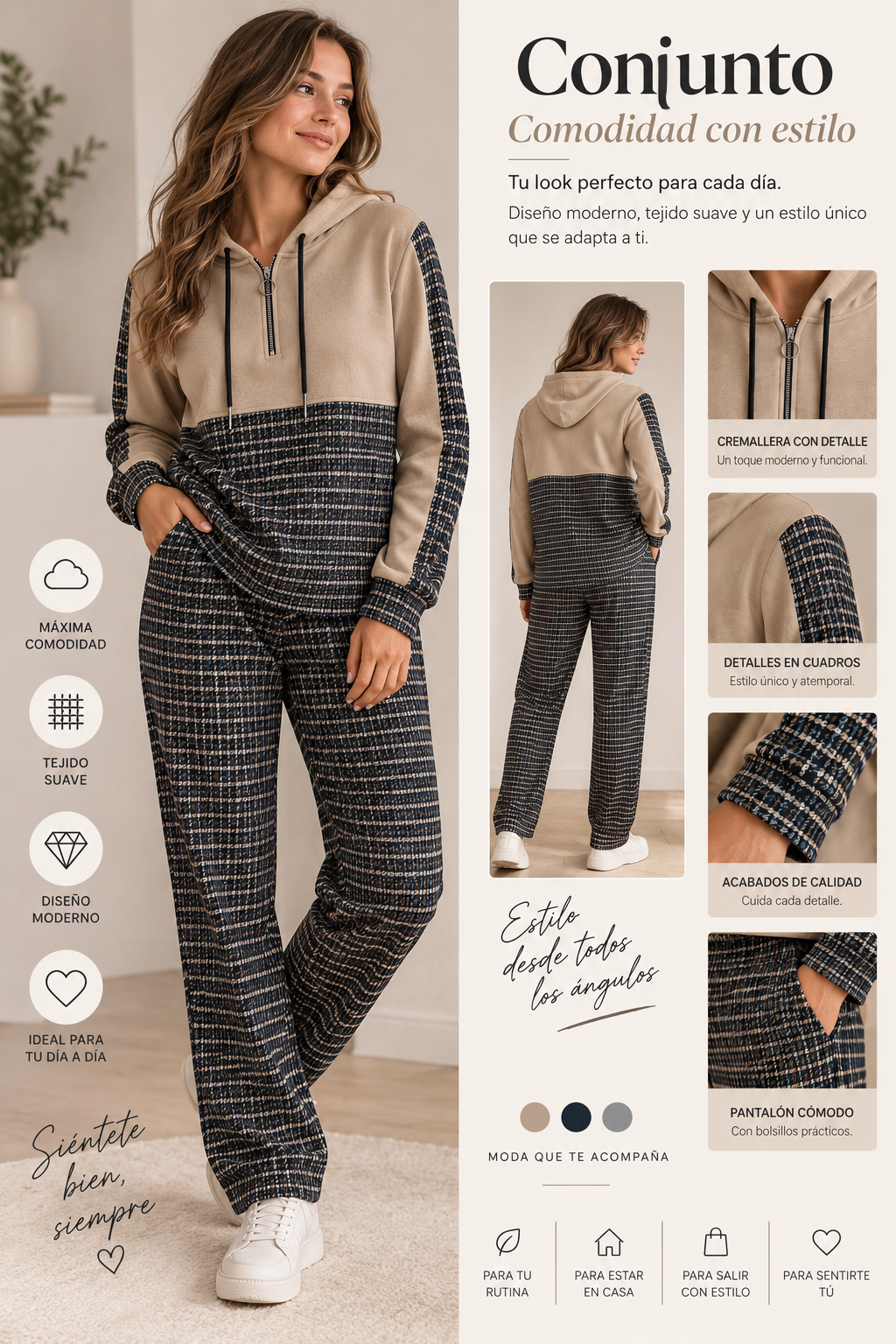 Conjunto Chatelet Sport Chic de Cuadros - Imagen 2