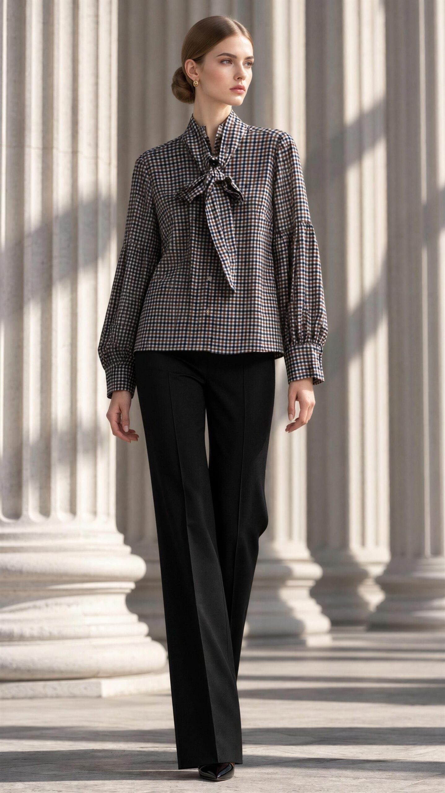 Camisa SILBON de Cuadros con Lazada