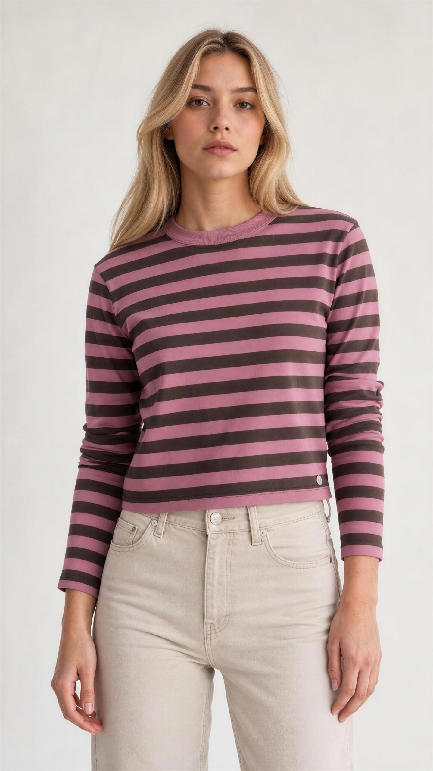 Jersey Nümph de Rayas Rosa y Marrón