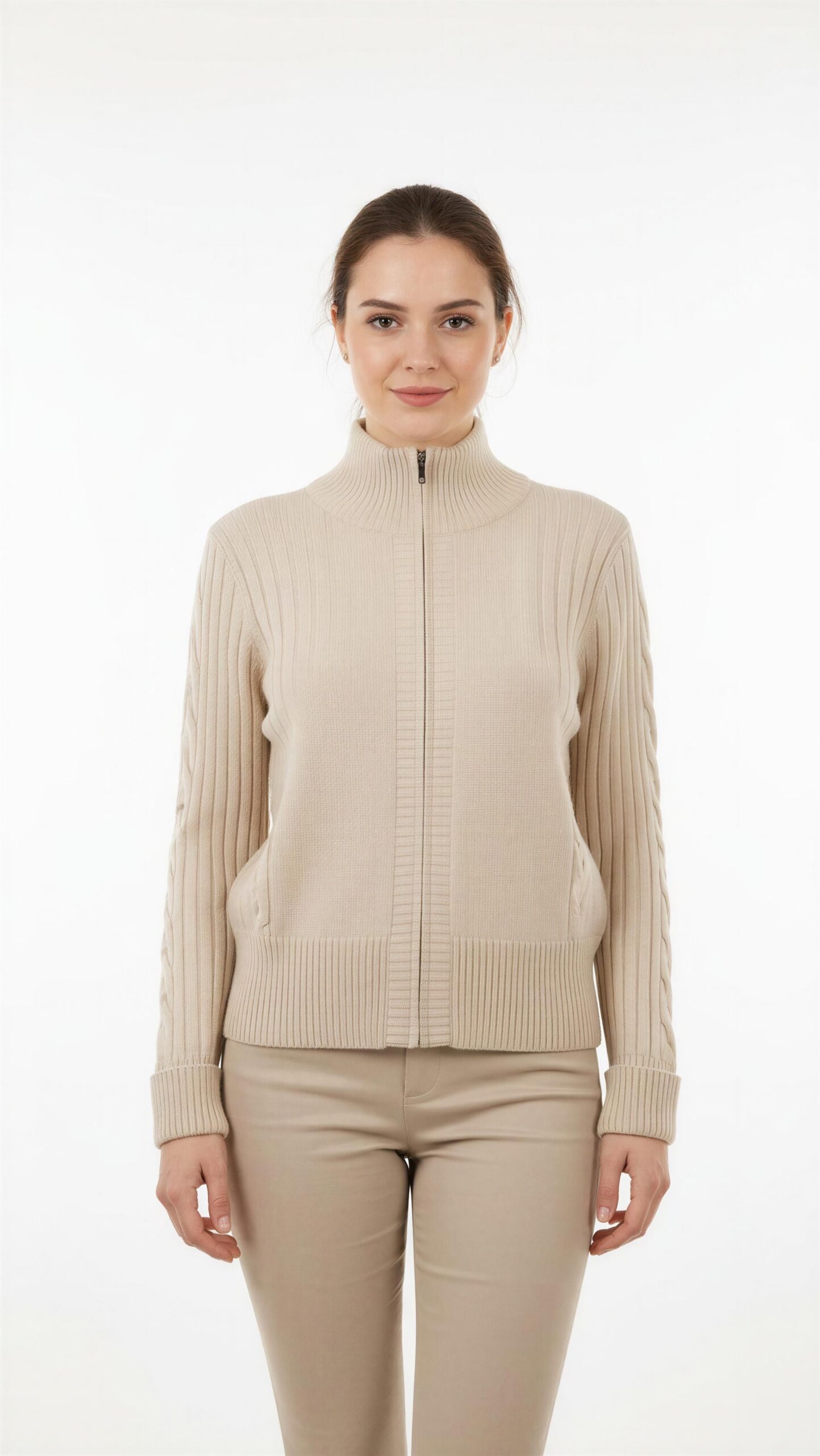 Chaqueta WNT Beige con Cremallera