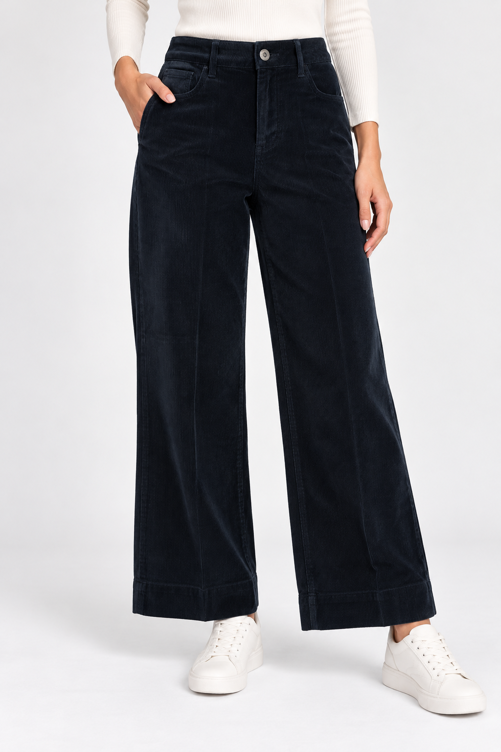 Pantalón Silbon de Pana Azul Marino Wide Leg
